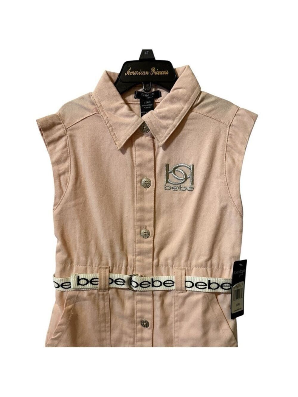 Bebe Light Pink Dress with Logo Belt